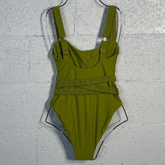 Andrea Iyamah Women's Anti Belted One-Piece in Wasabi Small $214 - Picture 3 of 14